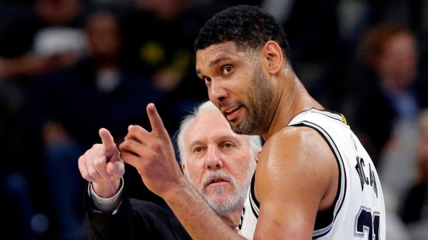 Gregg Popovich, Tim Duncan, The Canadian Press Gregg Popovich, Tim Duncan