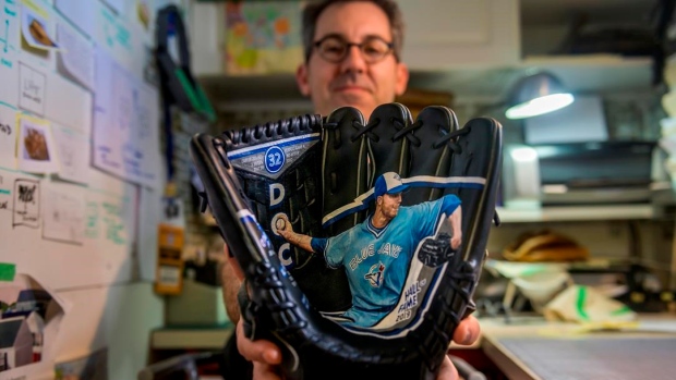 Roy Halladay Baseball Glove , The Canadian Press Roy Halladay Baseball Glove