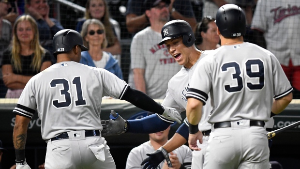 New York Yankees celebrate, The Canadian Press New York Yankees celebrate