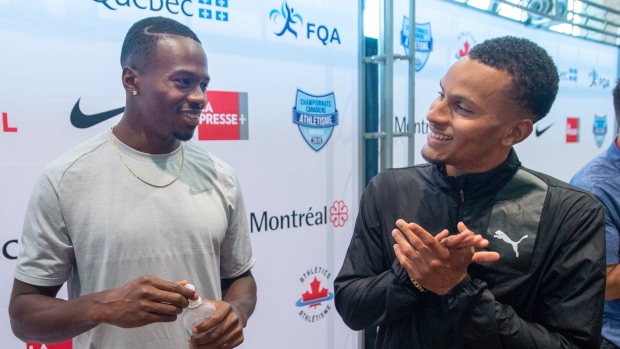 Aaron Brown and Andre De Grasse, The Canadian Press Aaron Brown and Andre De Grasse