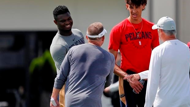 Zion Williamson and Sean Payton