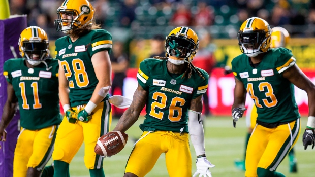 Josh Johnson, Eskimos celebrate, The Canadian Press Josh Johnson, Eskimos celebrate