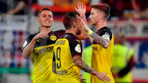 Thorgan Hazard, Paco Alcacer, Marco Reus, The Canadian Press Thorgan Hazard, Paco Alcacer, Marco Reus