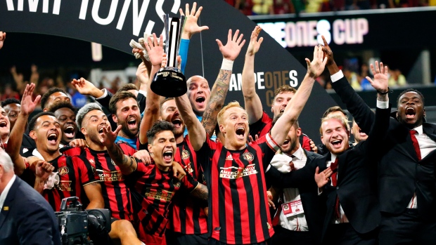 Atlanta United celebrates, The Canadian Press Atlanta United celebrates