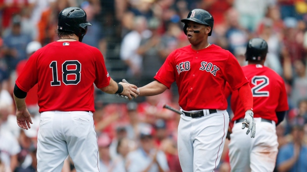 Rafael Devers and Mitch Moreland, The Canadian Press Rafael Devers and Mitch Moreland
