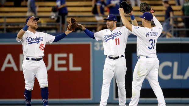 Matt Beaty, A.J. Pollock and Joc Pederson 