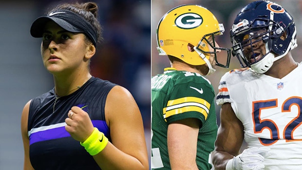 Bianca Andreescu, Aaron Rodgers and Khalil Mack