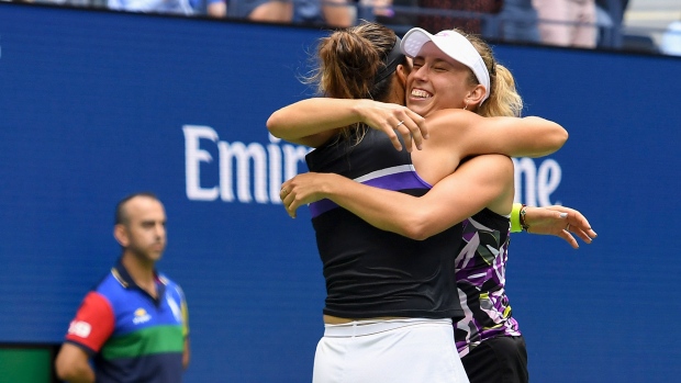 Elise Mertens and Arena Sabalenka, The Canadian Press Elise Mertens and Arena Sabalenka