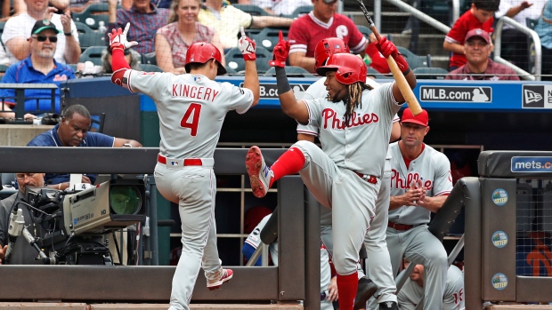 Philadelphia Phillies celebrate , The Canadian Press Philadelphia Phillies celebrate