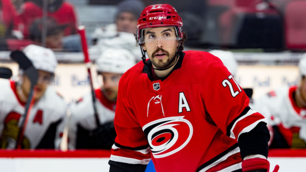 justin faulk carolina hurricanes jersey