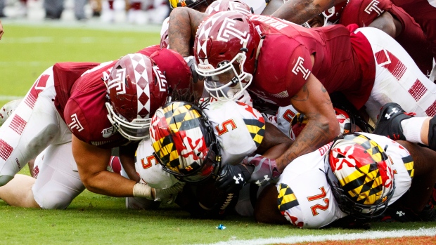 Maryland running back Anthony McFarland Jr. stopped at goal-line , The Canadian Press Maryland running back Anthony McFarland Jr. stopped at goal-line