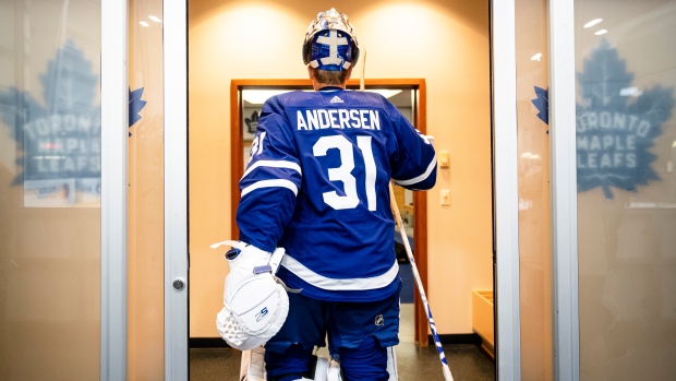 Leafs starting goalie Frederik Andersen