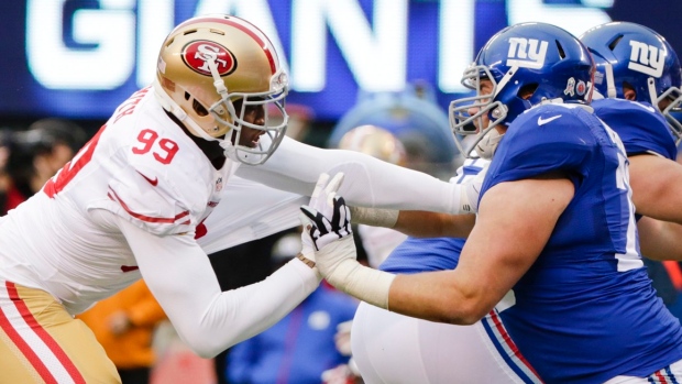 Back from 9-game suspension, Aldon Smith feels "comfortable" in 49ers' win Article Image 0, The Canadian Press Back from 9-game suspension, Aldon Smith feels "comfortable" in 49ers' win Article Image 0