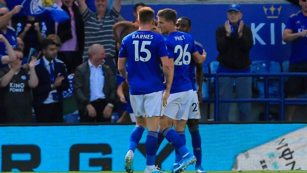 Leicester City celebrates , The Canadian Press Leicester City celebrates