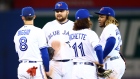 Cavan Biggio, Rowdy Tellez, Bo Bichette and Vladimir Guerrero Jr.