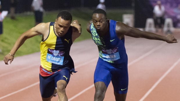 Andre De Grasse and Aaron Brown