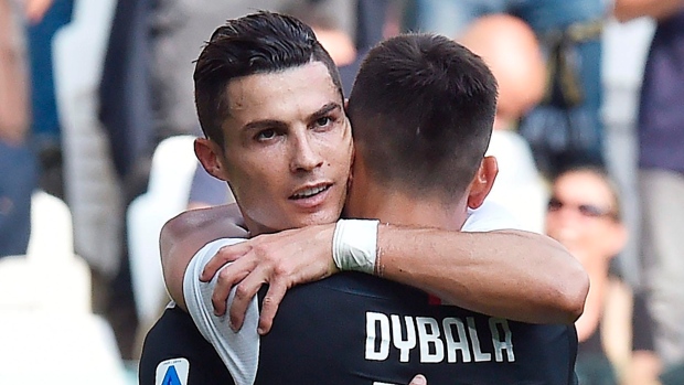 Juventus' Cristiano Ronaldo and Paulo Dybala 