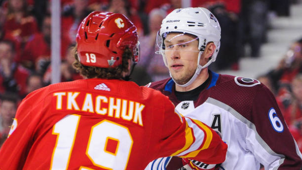 Matthew Tkachuk and Erik Johnson