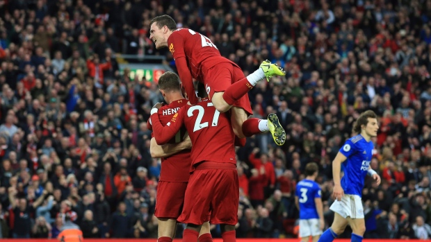 Liverpool celebrates, The Canadian Press Liverpool celebrates