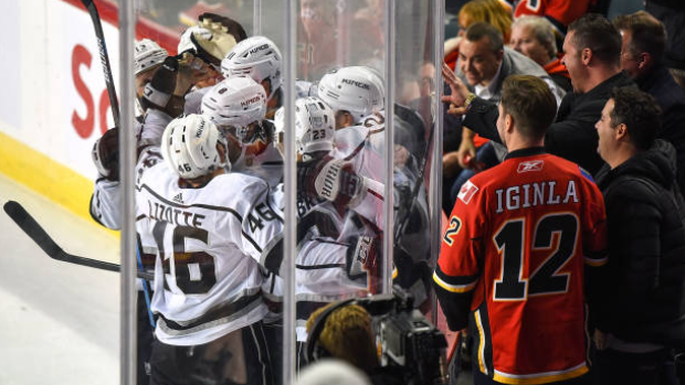 Kings celebrate vs. Flames