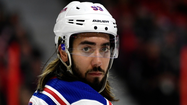 Is Mika Zibanejad playing tonight against the New Jersey Devils