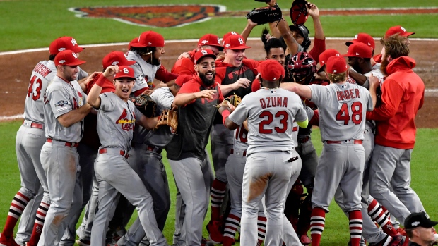 St. Louis Cardinals celebrate, The Canadian Press St. Louis Cardinals celebrate