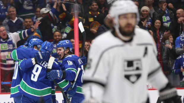 Canucks celebrate vs. Kings