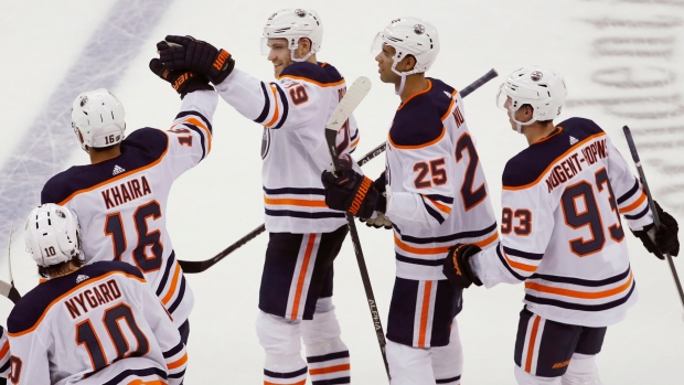 Edmonton Oilers celebrate