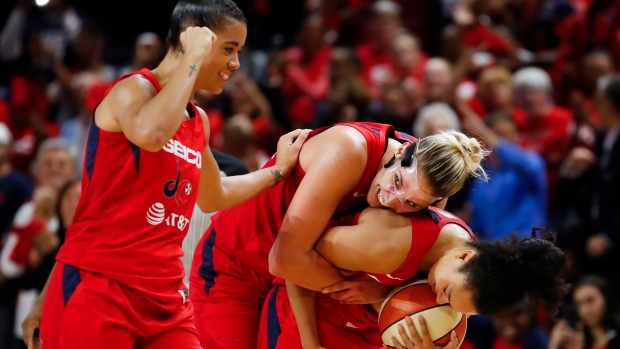 Washington Mystics celebrate, The Canadian Press Washington Mystics celebrate