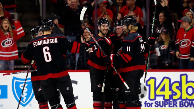 Carolina Hurricanes celebrate , The Canadian Press Carolina Hurricanes celebrate