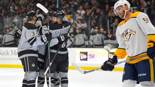 Los Angeles Kings celebrate, The Canadian Press Los Angeles Kings celebrate