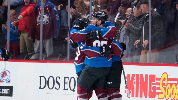 Colorado Avalanche celebrate , The Canadian Press Colorado Avalanche celebrate