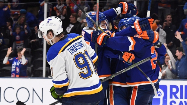 New York Islanders celebrate, The Canadian Press New York Islanders celebrate