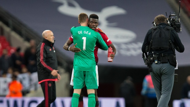 Paul Pogba and David De Gea, Craig Mercer/MB Media/Getty Images Paul Pogba and David De Gea