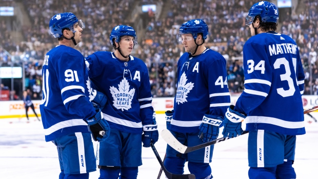 John Tavares, Mitch Marner, Morgan Rielly and Auston Matthews