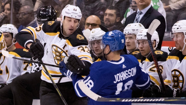 Andreas Johnsson and Zdeno Chara 