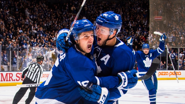 Mitch Marner and Morgan Rielly, Mark Blinch/NHLI via Getty Images Mitch Marner and Morgan Rielly