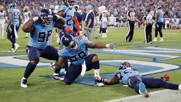 Tennessee Titans celebrate, The Canadian Press Tennessee Titans celebrate