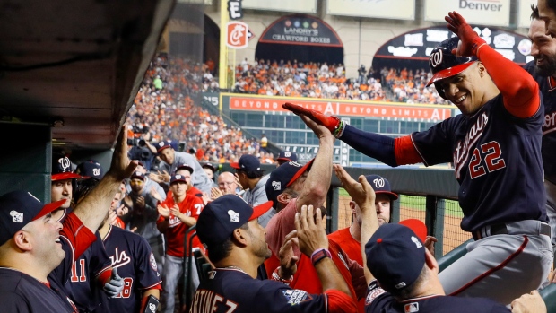 Juan Soto Celebrates, The Canadian Press Juan Soto Celebrates