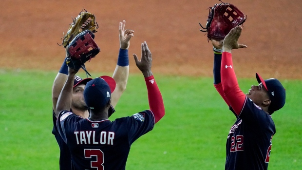 Gerardo Parra, Michael A. Taylor and Juan Soto