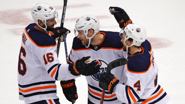 Edmonton Oilers celebrate , The Canadian Press Edmonton Oilers celebrate
