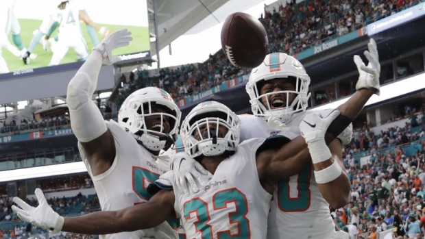 Miami Dolphins celebrate