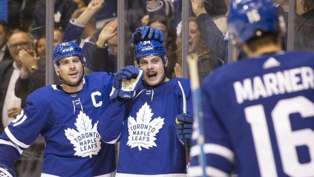 John Tavares, Auston Matthews and Mitch Marner