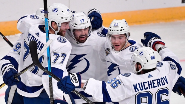 Tampa Bay Lightning celebrate, The Canadian Press Tampa Bay Lightning celebrate