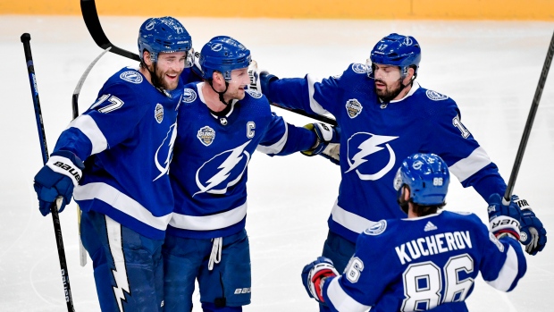 Tampa Bay Lightning celebrate, The Canadian Press Tampa Bay Lightning celebrate