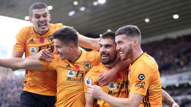Wolverhampton Wanderers celebrate, The Canadian Press Wolverhampton Wanderers celebrate