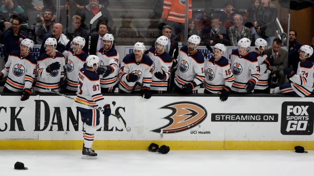 Edmonton Oilers center Connor McDavid is congratulated, The Canadian Press Edmonton Oilers center Connor McDavid is congratulated