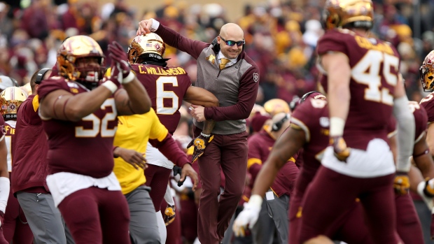 P.J. Fleck, Minnesota celebrate, The Canadian Press P.J. Fleck, Minnesota celebrate