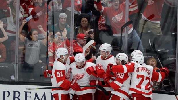 Detroit Red WIngs celebrate, The Canadian Press Detroit Red WIngs celebrate