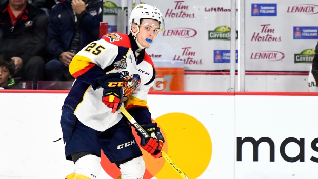 TJ Fergus of the Erie Otters in Game 2 of the 2017 MasterCard Memorial Cup